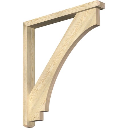 Ekena Millwork Imperial Craftsman Rough Sawn Bracket w/ Offset Brace, Douglas Fir, 4"W x 34"D x 38"H BKT0402X34X38IMP04RDF